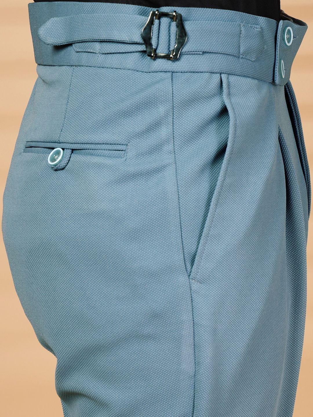 KLOTTHE Men Grey Lycra Formal Formal Trousers