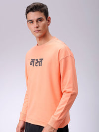 The Indian Garage Co Men Printed Round Neck Log Sleeves Sweatshirt