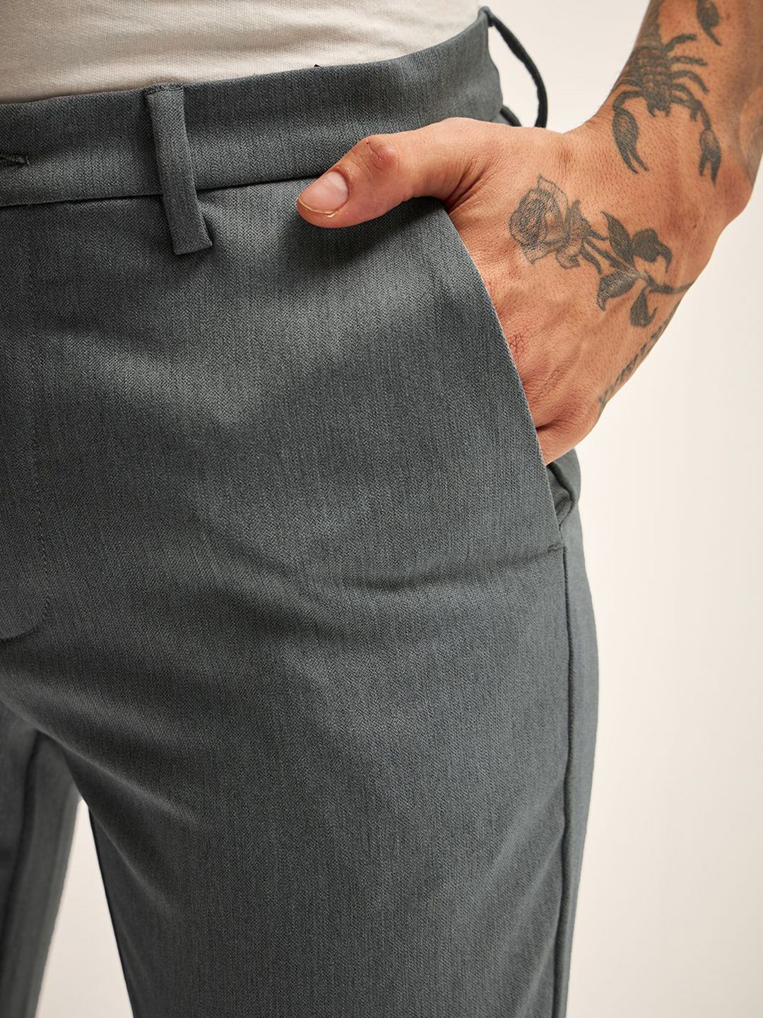 THE BEAR HOUSE Men Slim Fit Regular Trousers