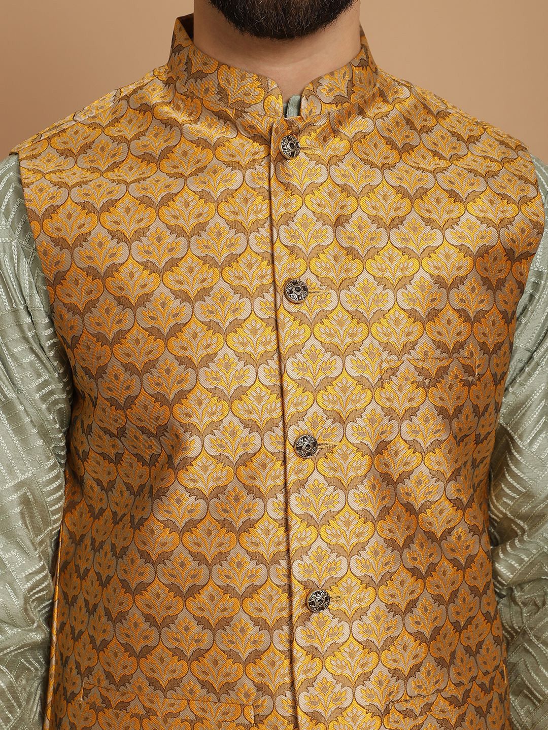 Anouk Embroidered Regular Silk Kurta with Churidar