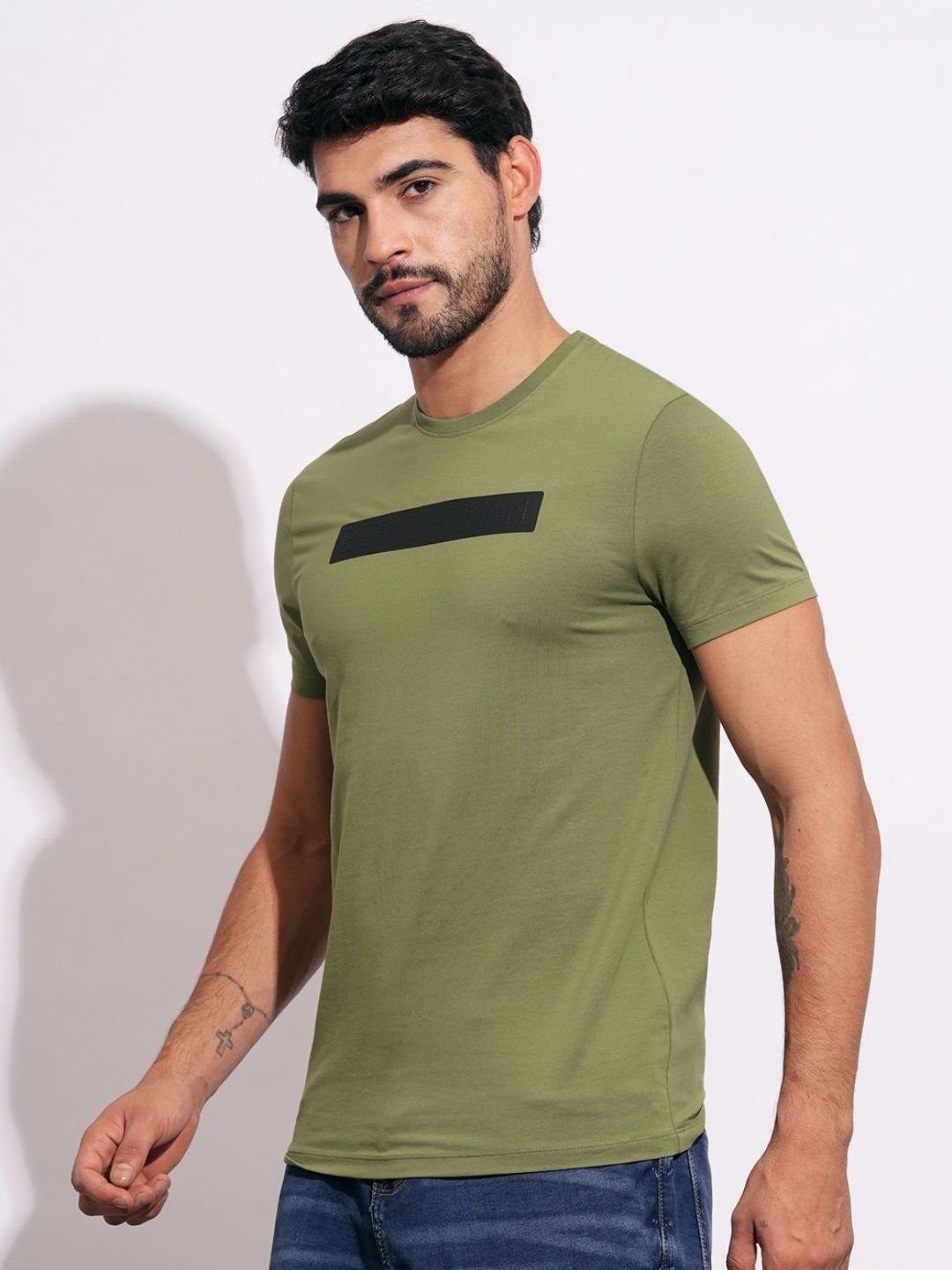 Being Human Men Typography Printed Round Neck Cotton Slim Fit T-shirt