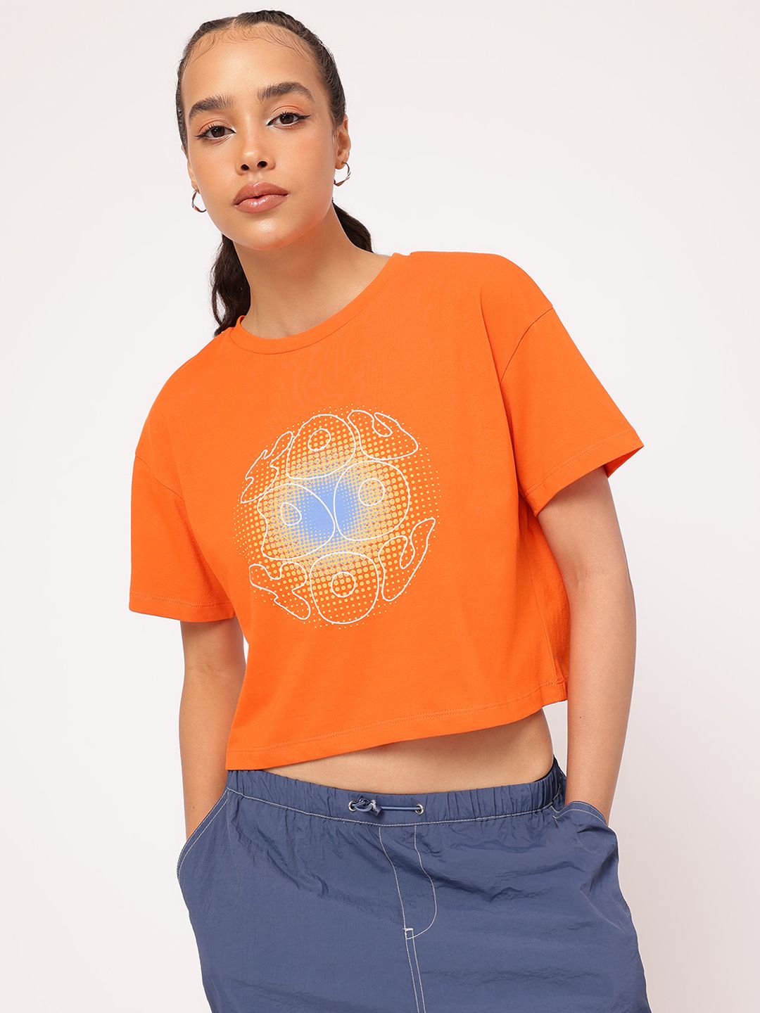DressBerry Citrus Pop Graphic Print Boxy T-shirt