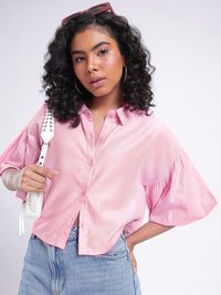 DressBerry Glamorous Sweet Puffed Sleeves Boxy Crop Shirt