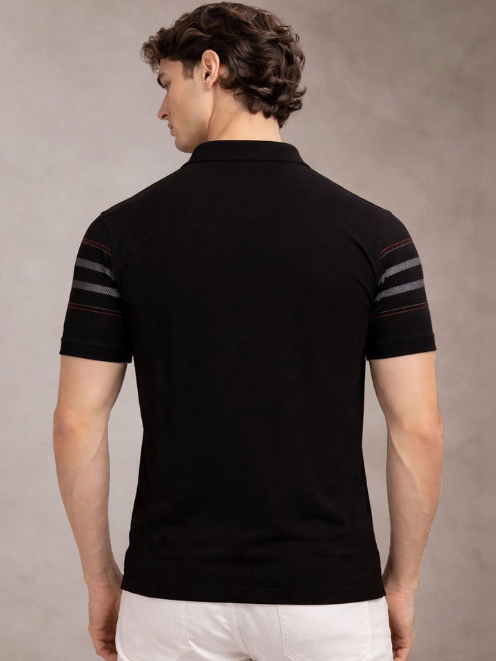 Baju-T Kolar Polo Berjalur ADRO Lelaki