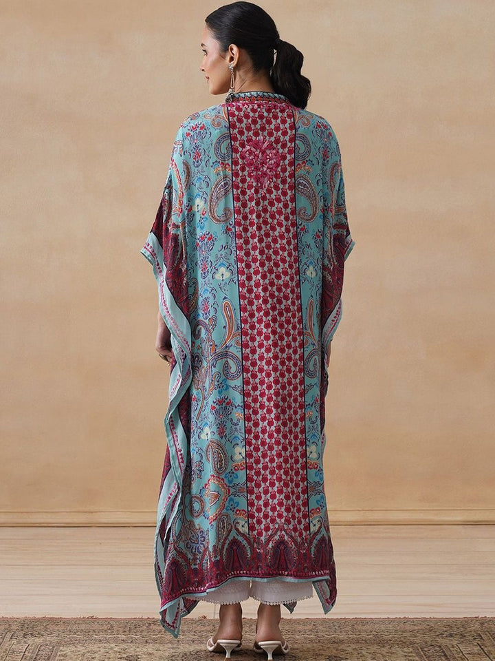 House of Chikankari Women Printed Chikankari Crepe Kaftan Kurta