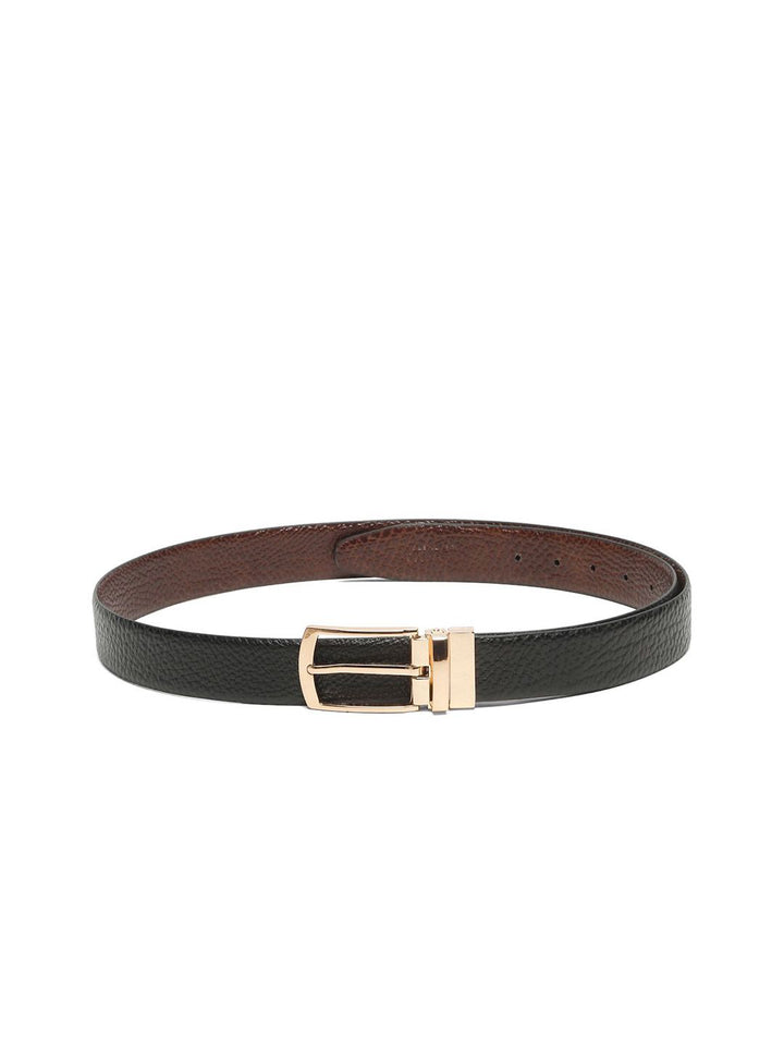 Teakwood Leathers Men Textured Leather Reversible Formal Belt