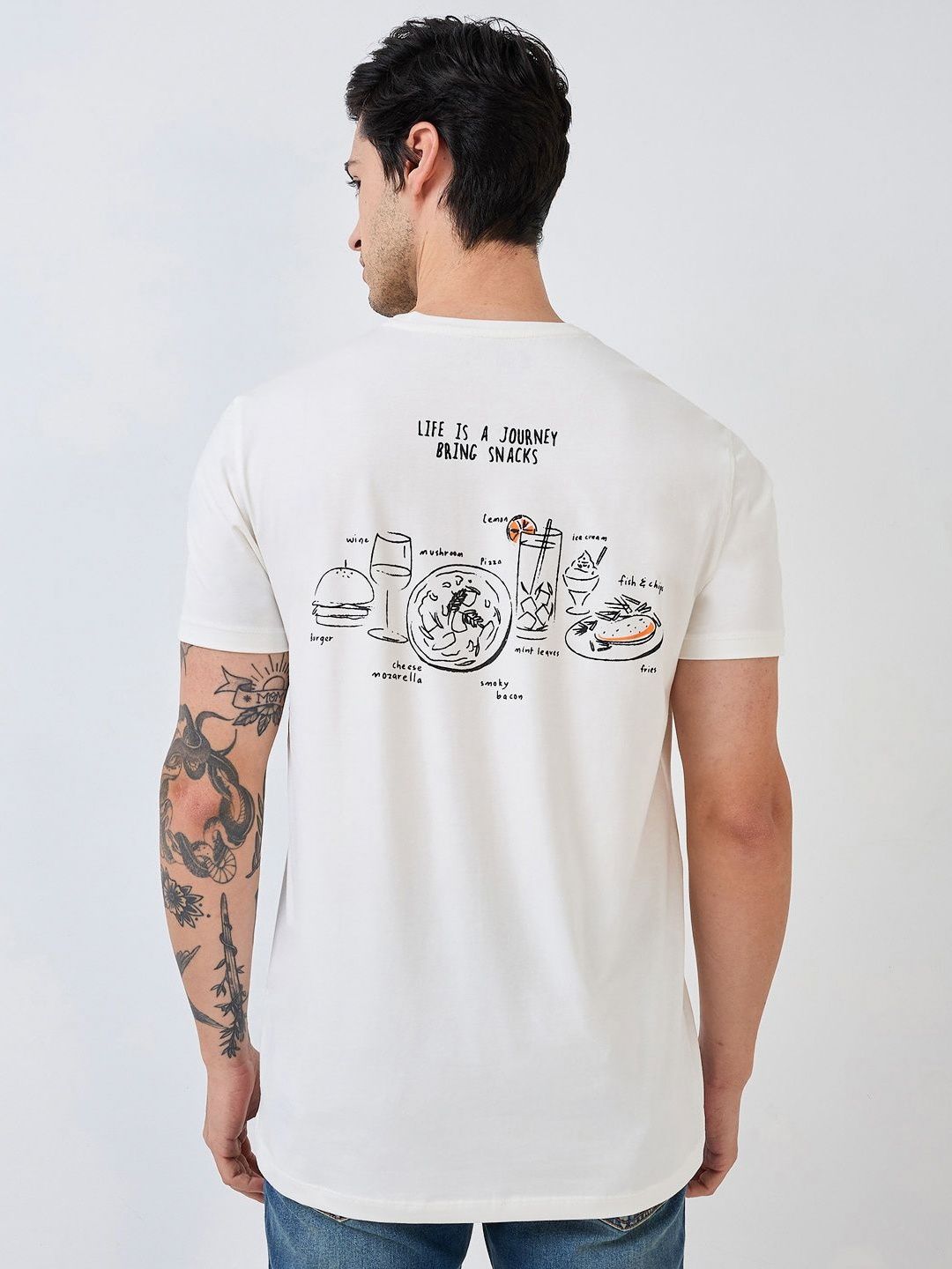 SPYKAR Men Typography Printed Slim Fit Cotton T-shirt