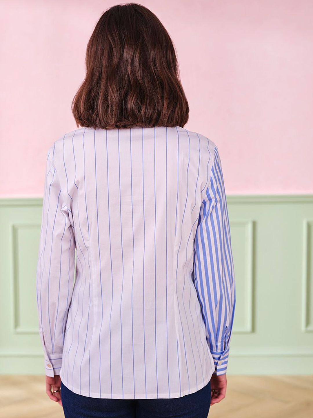 AND Striped Cotton Shirt Style Top