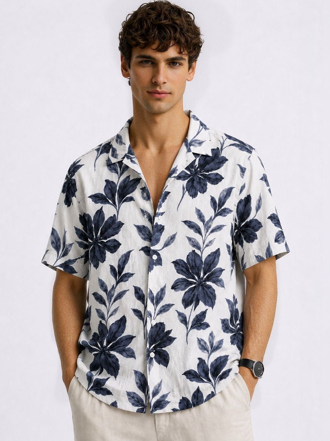 ADRO Men Relaxed Floral Printed Casual Shirt