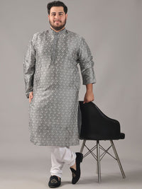 SOJANYA PLUS Plus Size Men Ethnic Motifs Woven Design Straight Kurta With Pyjamas