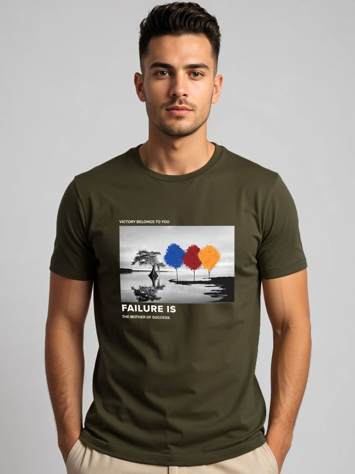 ADRO Men Graphic Printed Regular Fit Round Neck Cotton T-shirt