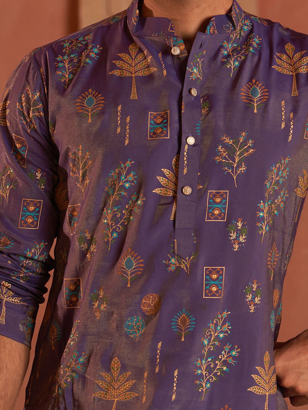 Jompers Men Floral Printed Floral Kurta