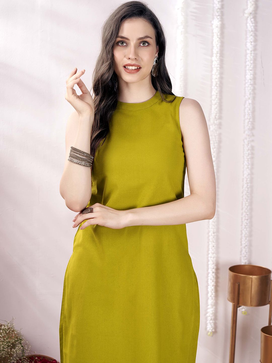 Anouk Pure Cotton Sleeveless Kurta & Trouser