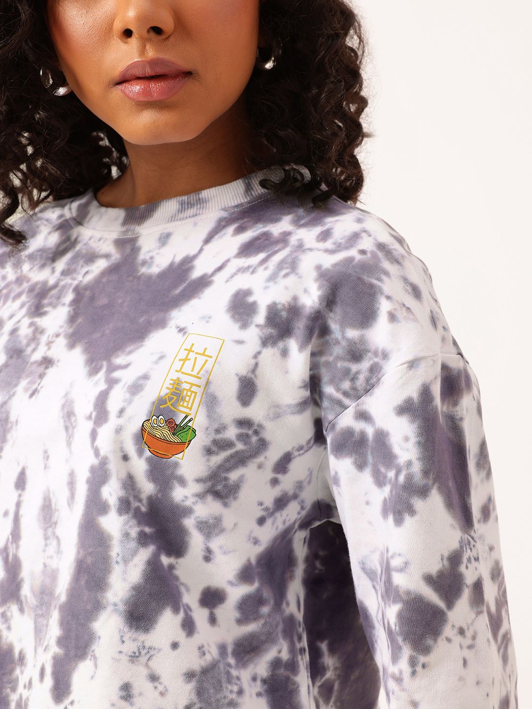 DressBerry Dyed & Printed Cotton Terry Boxy Sweatshirt
