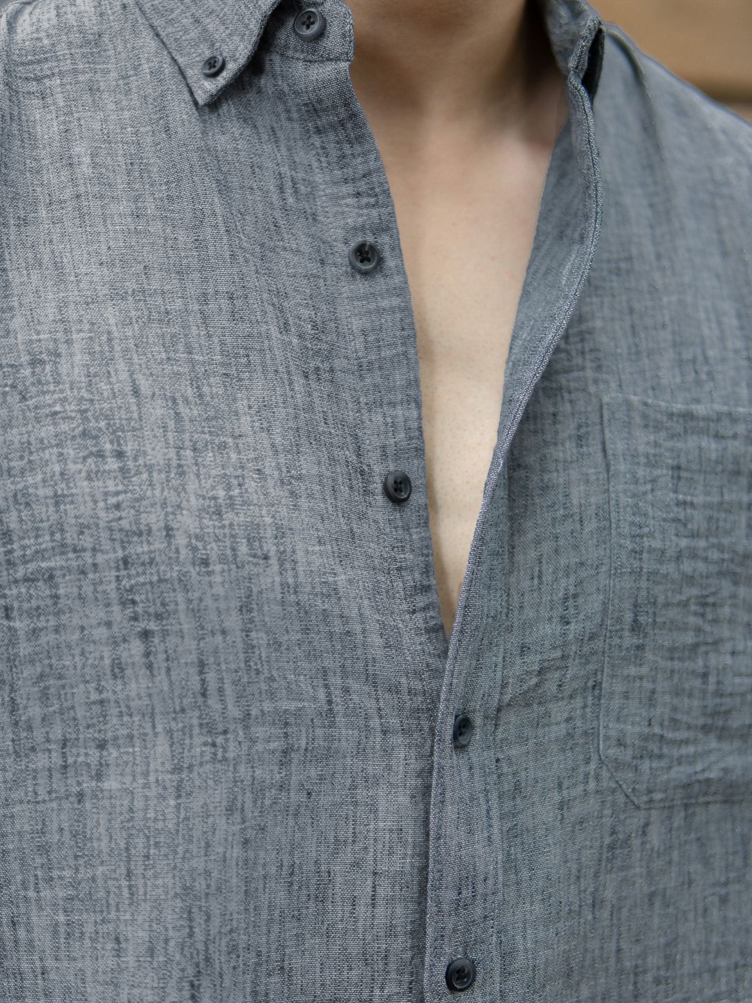 Powerlook Textured Button-Down Collar Shirt