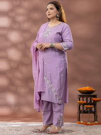 Kurta Sulam Bunga Mamicha Dengan Palazzos & Dupatta