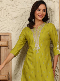 W Women Ethnic Motifs Embroidered Flared Sleeves Thread Work Kurta