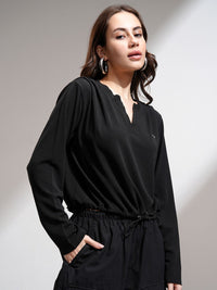 Street By Tokyo Talkies Women Solid V-Neck Full Sleeve Top