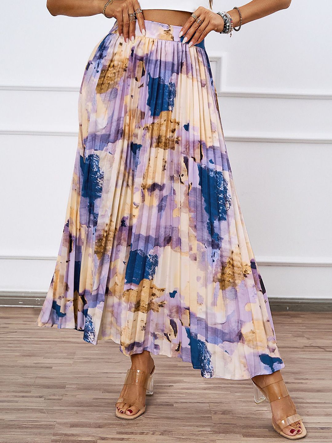 all about you Printed A-Line Maxi Skirt