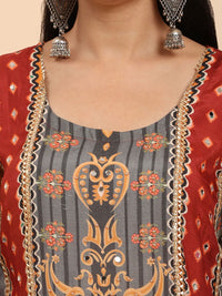 Mamicha Women Ethnic Motifs Printed Regular Pure Cotton Kurta with Palazzos & With Dupatta