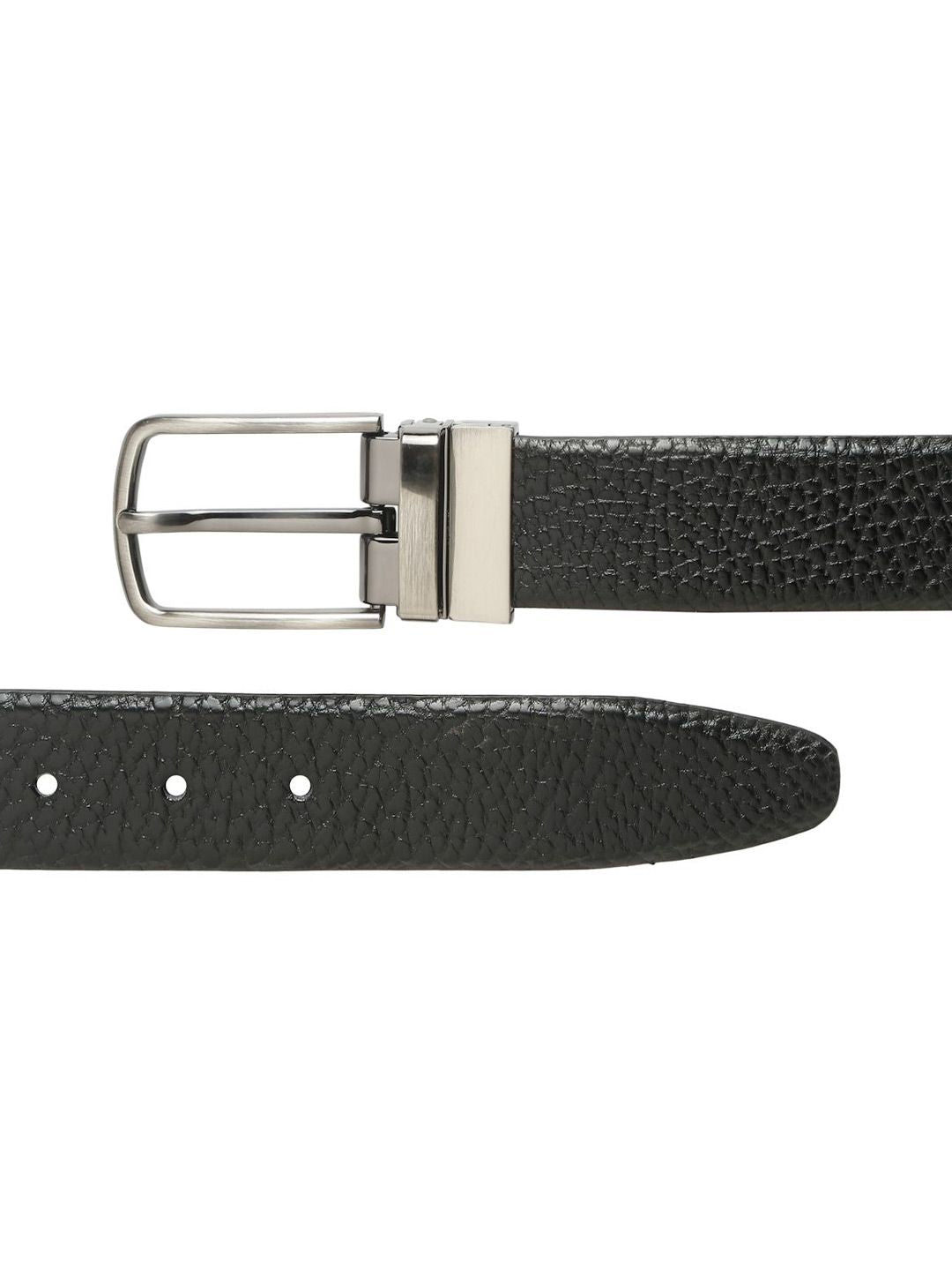 Teakwood Leathers Men Textured Leather Reversible Formal Belt