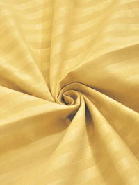 KLOTTHE Yellow Striped 300 TC King Bedsheet with 2 Pillow Covers