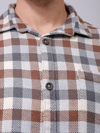 The Indian Garage Co Men Relaxed Fit Checked Dobby Textured Resortwear Shirt