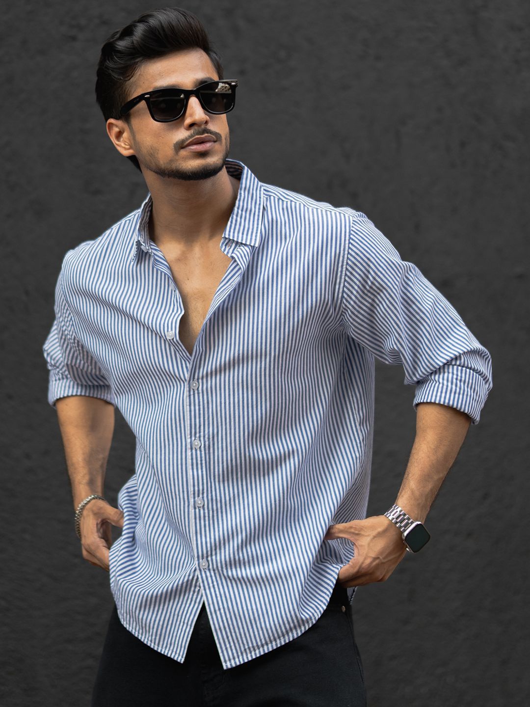 Powerlook Men Opaque Striped Casual Shirt