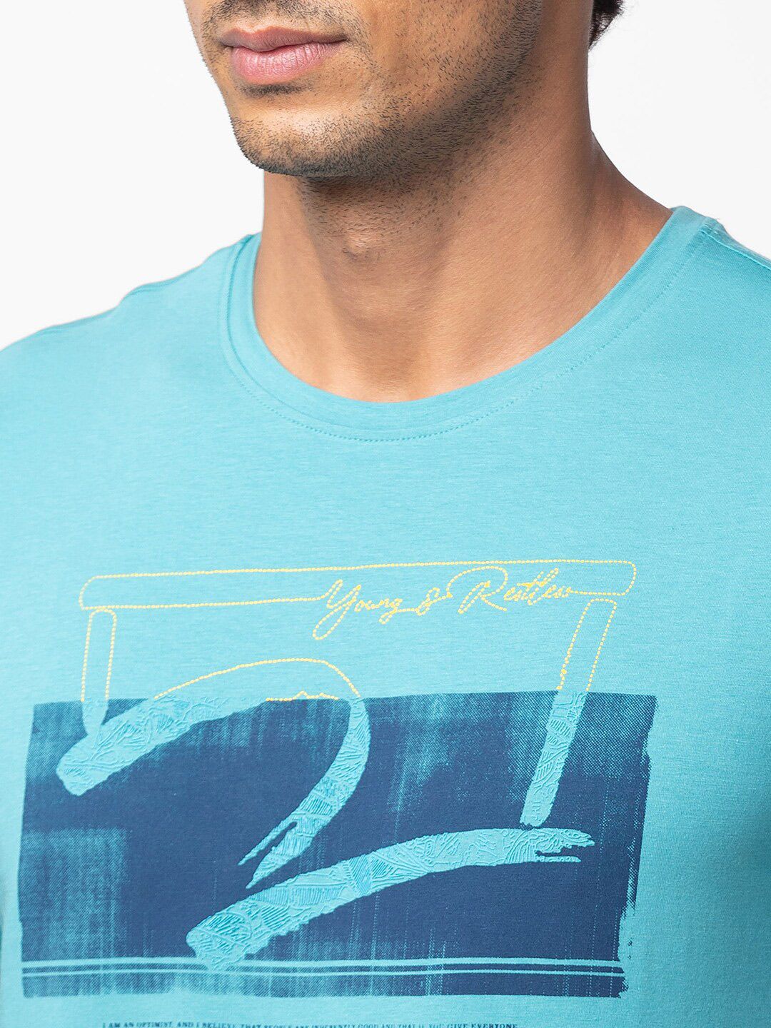 SPYKAR Men Typography Printed Slim Fit T-shirt