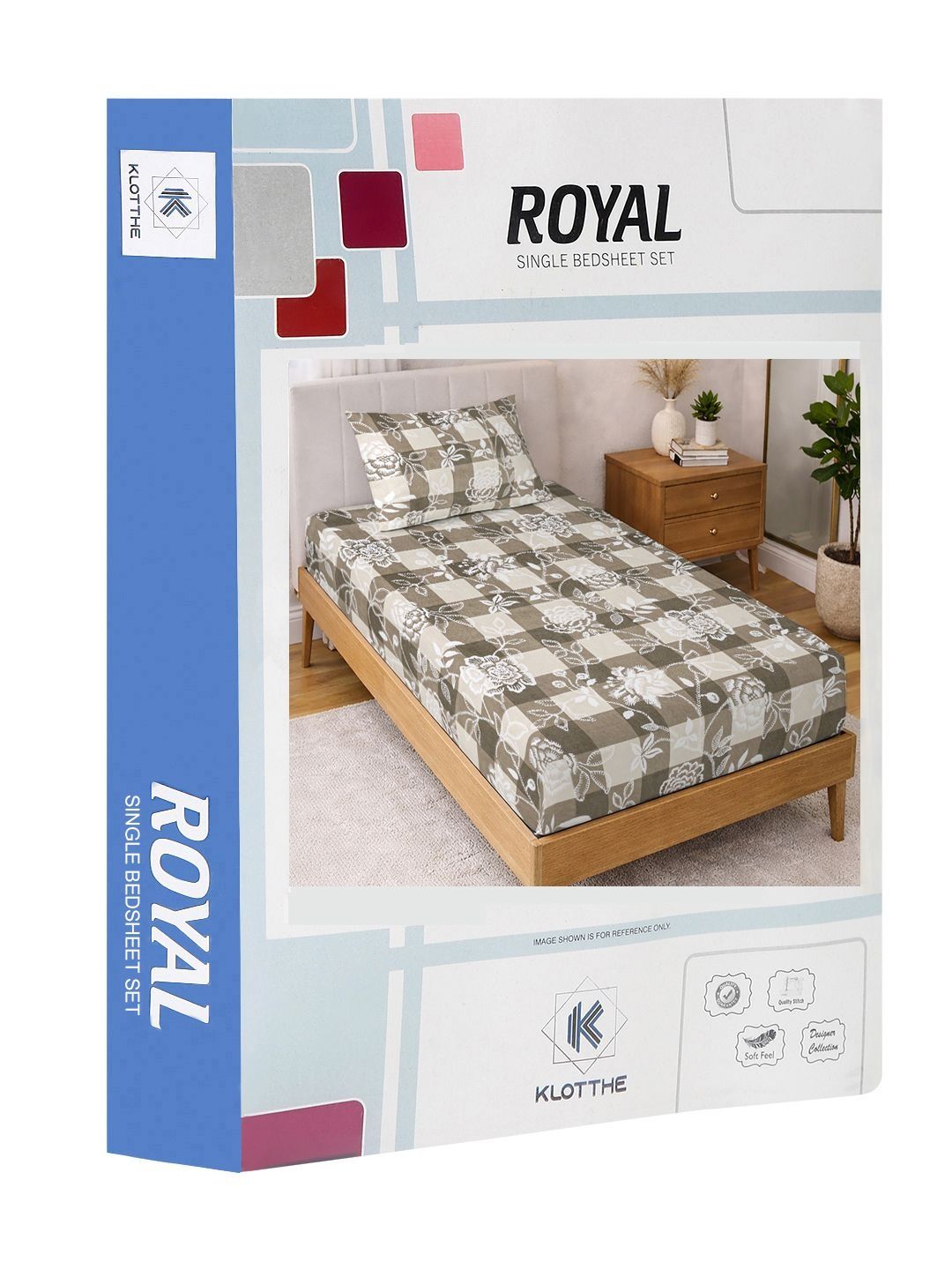 KLOTTHE Beige Floral Printed 300 TC Single Bedsheets