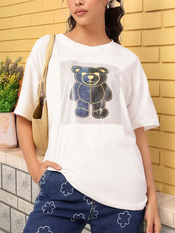 DressBerry Soft Sensation Printed Relaxed Fit T-shirt