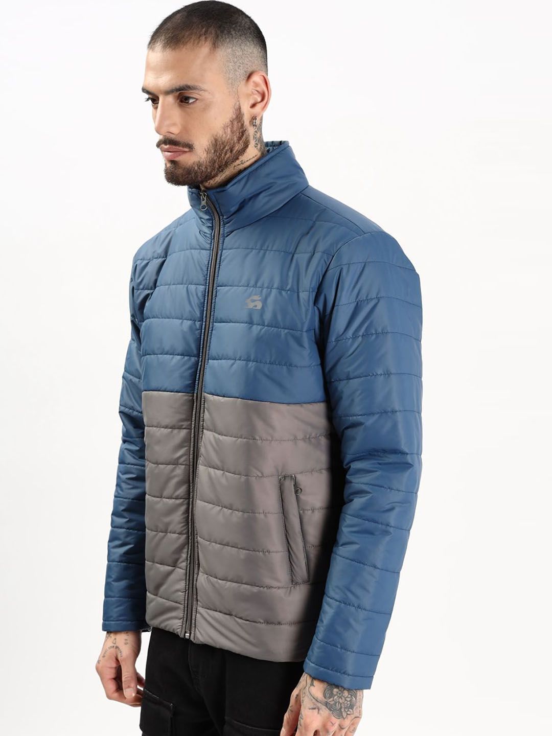 ADRO Men Colourblocked Windcheater Bomber Jacket
