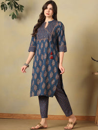 Mamicha Women Ethnic Motifs Printed Regular Pure Cotton Kurta with Trousers & With Dupatta