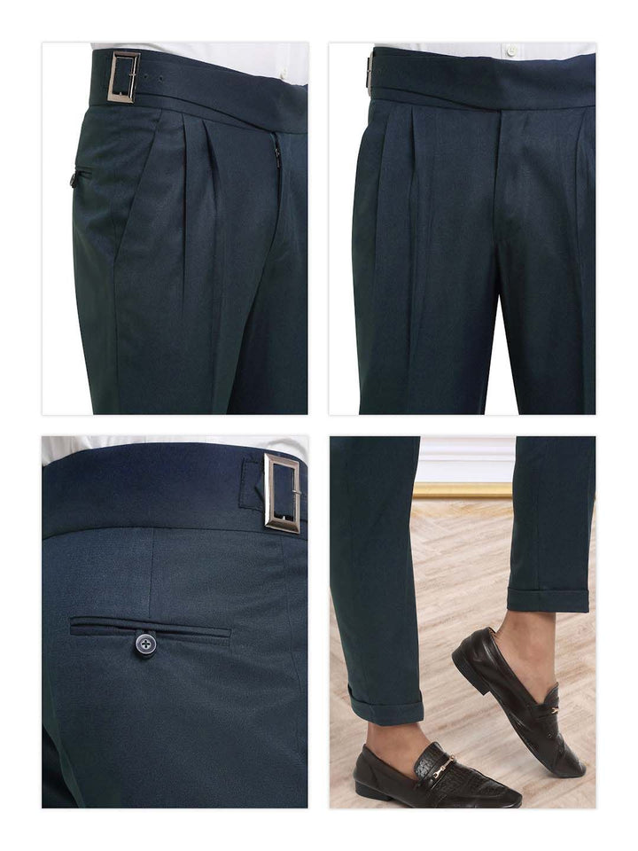 KLOTTHE Men's Cotton Rich Solid Slim Fit Gurkha pants