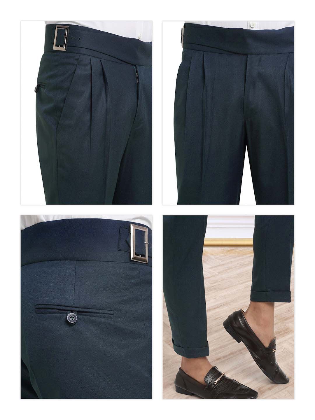 KLOTTHE Men's Cotton Rich Solid Slim Fit Gurkha pants