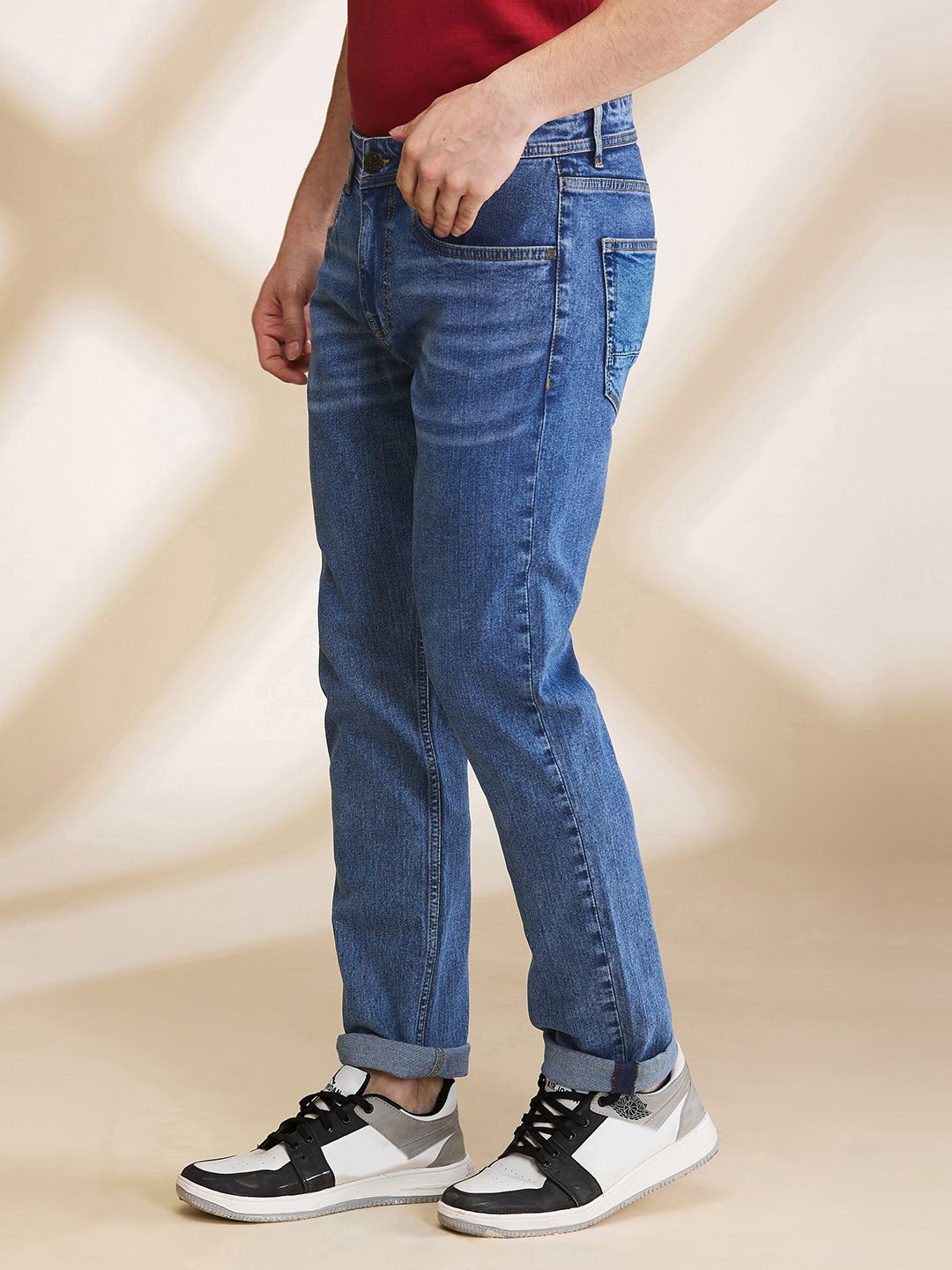 Being Human Men Slim Fit Mid-Rise Light Fade Stretchable Jeans