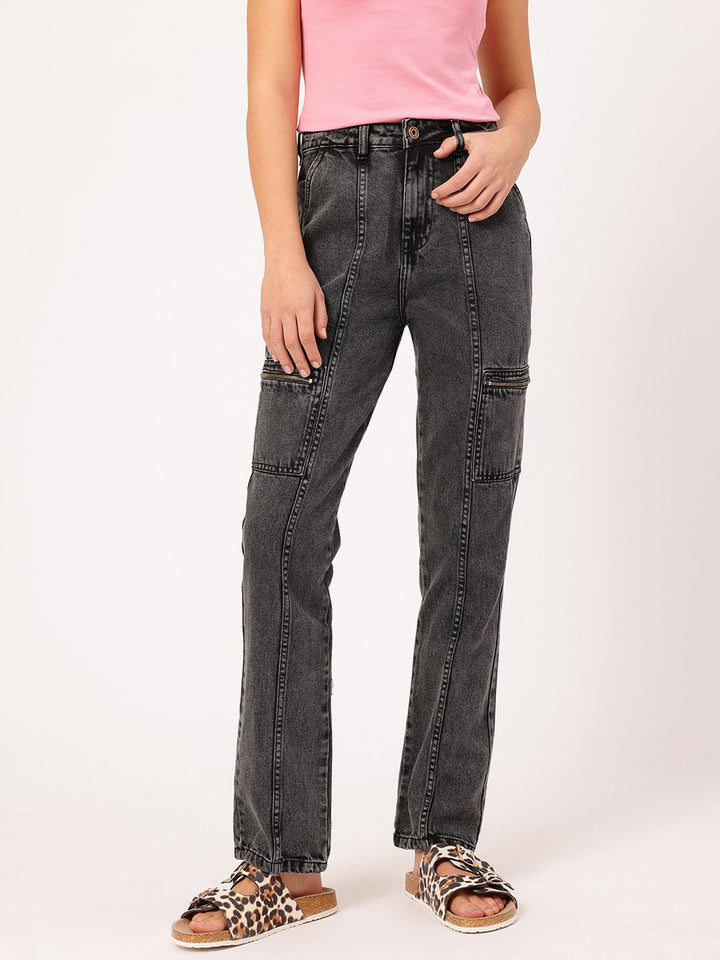 DressBerry Comfy Chic Straight Fit Pocket Detailed High-Waist Coloured Jeans