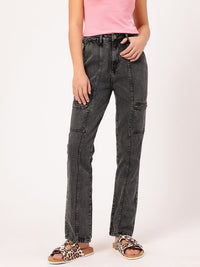 DressBerry Comfy Chic Straight Fit Pocket Detailed High-Waist Coloured Jeans