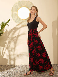 Berrylush Women Printed Round Neck Sleeveless Basic Jumpsuit