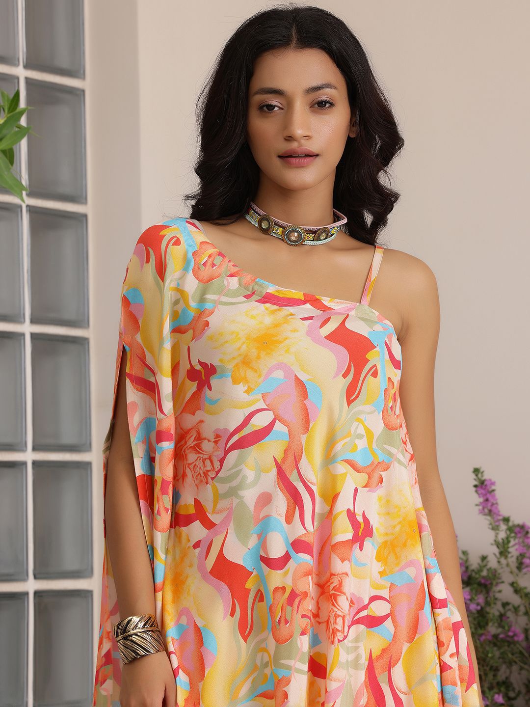 Libas Printed One Shoulder Tunic & Sharara