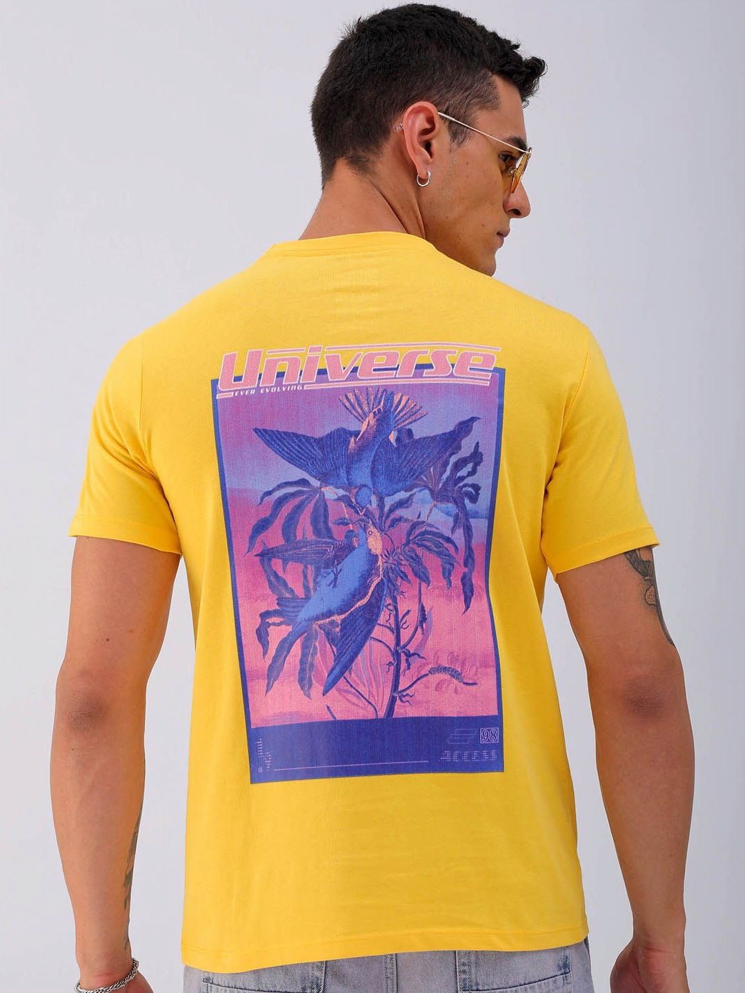 The Indian Garage Co Men Graphic Printed Round Neck Cotton Slim Fit T-shirt