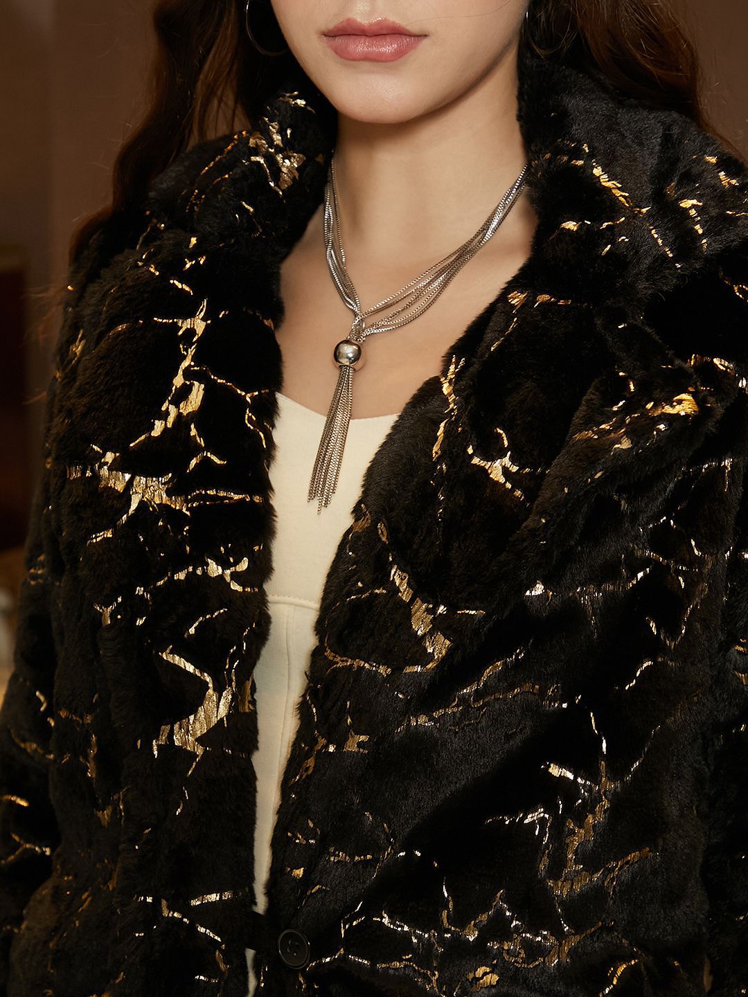 Campus Sutra Women Mock Collar Self Design Casual Tailored Jacket