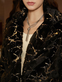 Campus Sutra Women Mock Collar Self Design Casual Tailored Jacket