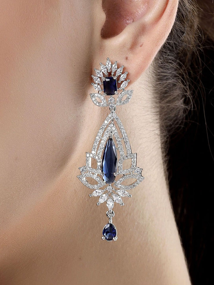 Karatcart perak bersalut iklan berlapis anting-anting drop kontemporari