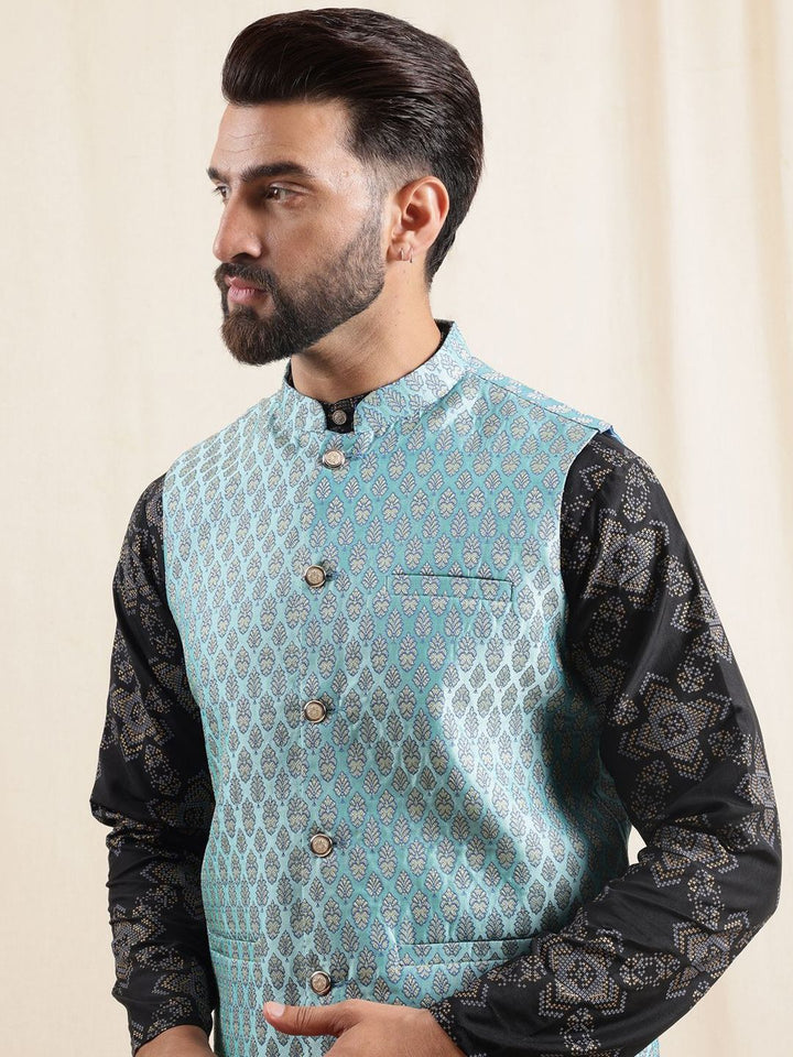 Anouk Men Ethnic Motifs Printed Kurta with Pyjamas & Nehru Jacket