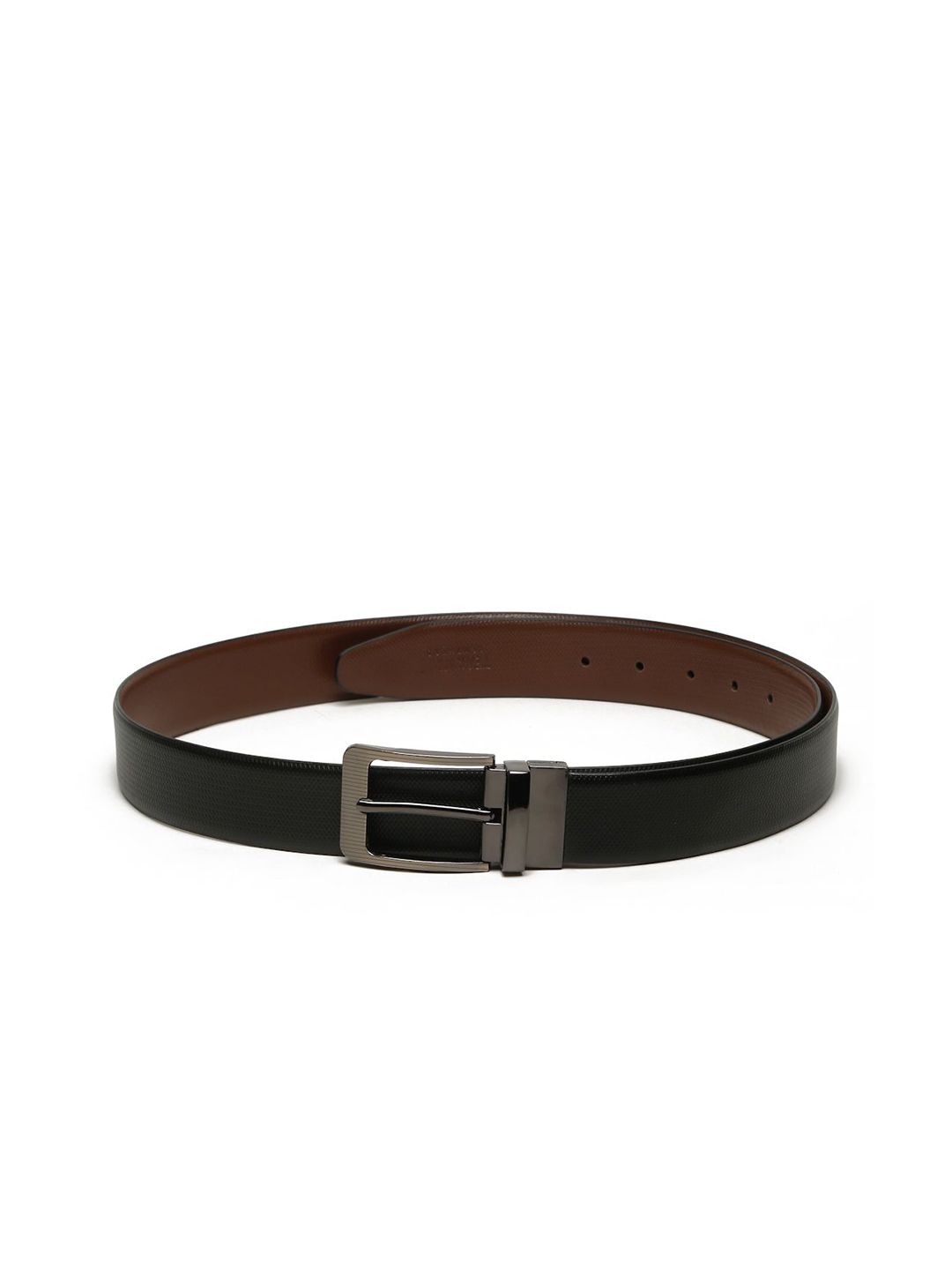 Teakwood Leathers Men Textured Leather Reversible Formal Belt