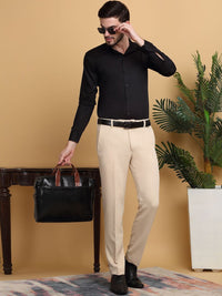 KLOTTHE Lelaki Solid Slim Fit Seluar Formal Mid-Rise