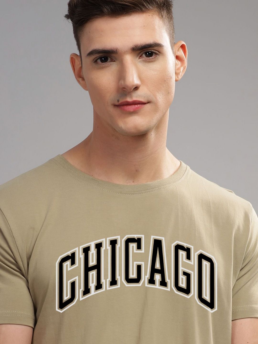 ADRO Men Typography Printed Applique T-shirt