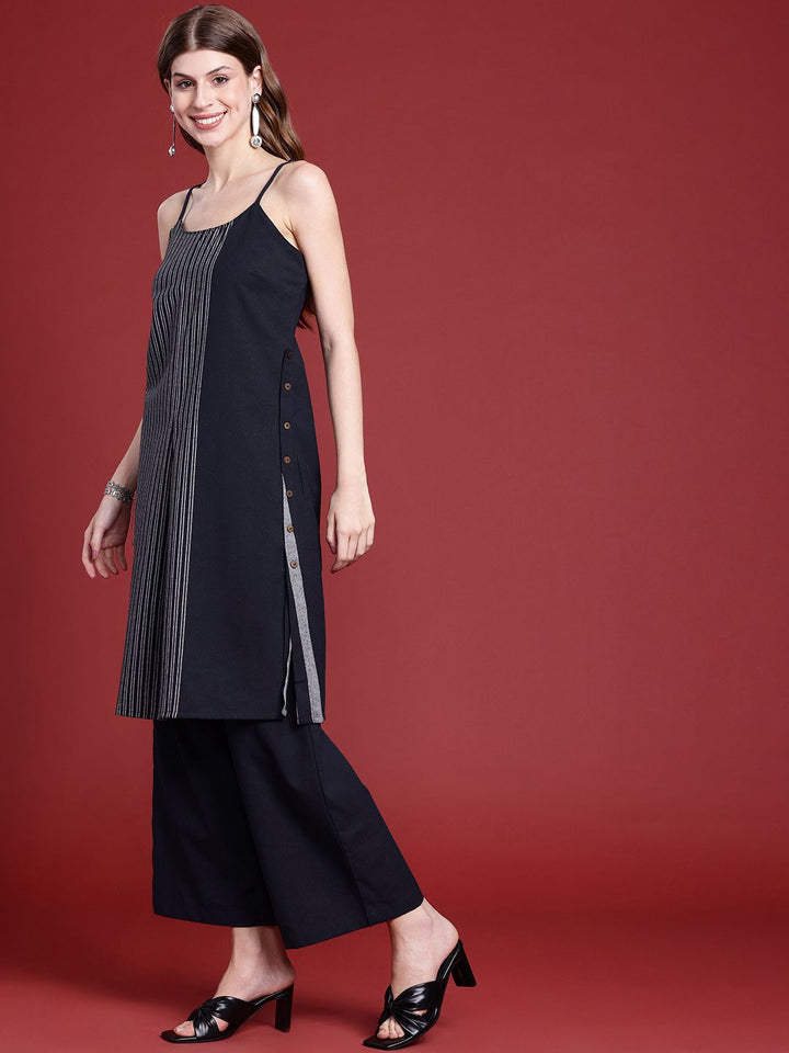 Anouk Women Striped Regular Kurta With Palazzos