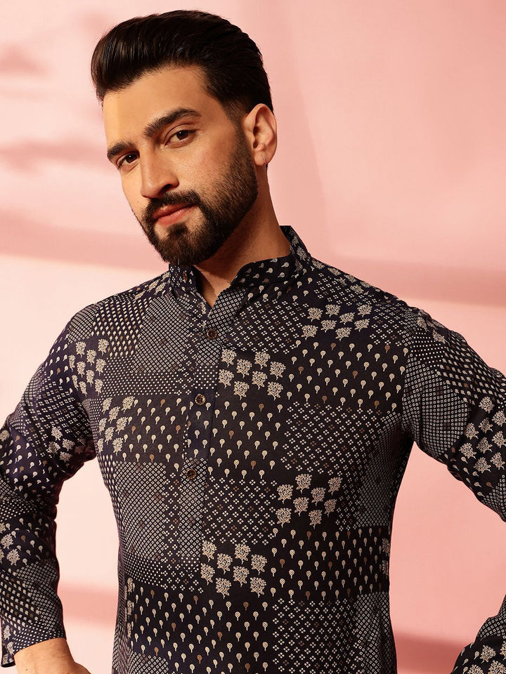Anouk Men Bandhani Printed Regular Kurta with Pyjamas